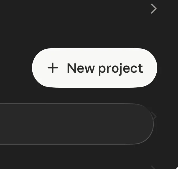 Botón «New project» (Nuevo proyecto) en la pantalla de proyectos de Claude